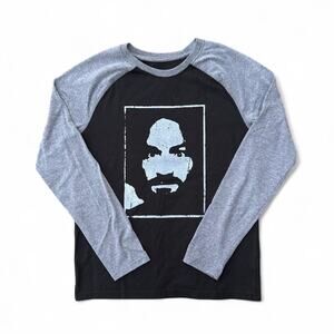 Charles manson graphic screen printed George long sleeve shirt